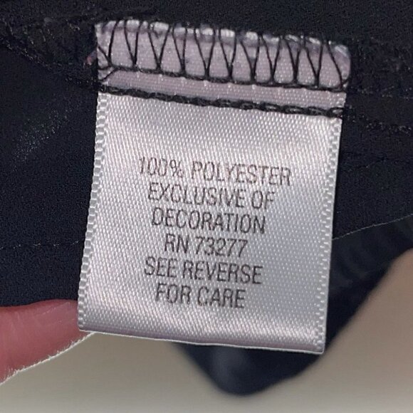 APT. 9 Blouse Wide Crewneck Sheer Layered Loose Fit Shirt Balloon Cinched Sleeve - Picture 4 of 5